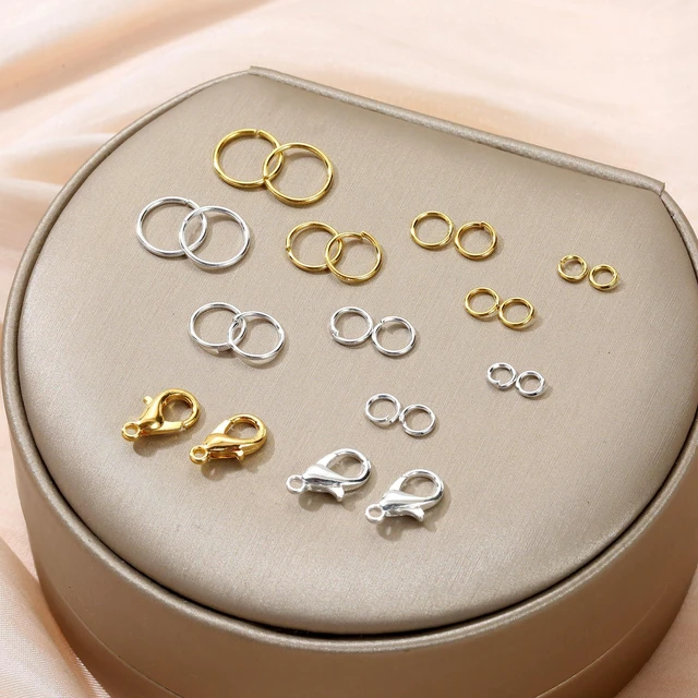 Alt view image 4 of 6 - 5 Sizes Silver and Gold Open Jump Rings, 500PCS O Rings and Lobster Clasps, Small and Large Jump Rings for Jewelry Making and Keychains