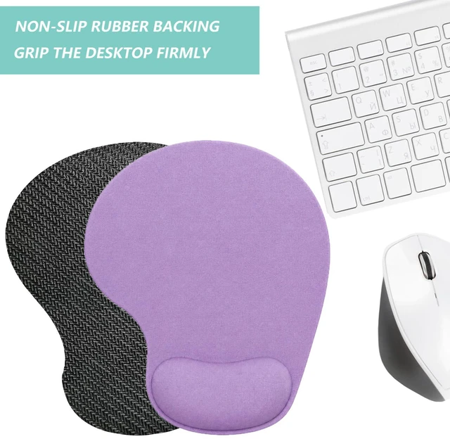 Alt view image 4 of 7 - Mouse Pad with Wrist Support, Ergonomic Mouse Pads with Memory Foam Wrist Rest, Easy Typing Pain Relief, Comfortable Home Office Computer Wrist Support Pads for Working Studying Gaming, Purple