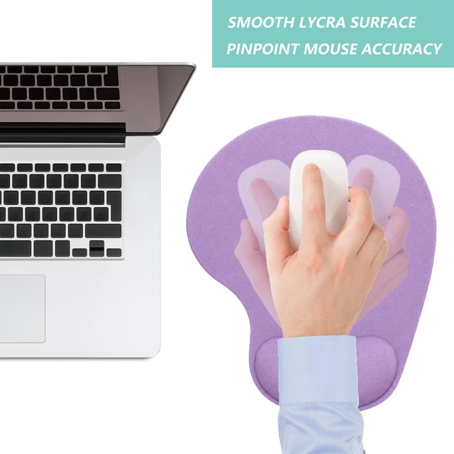 Alt view image 7 of 7 - Mouse Pad with Wrist Support, Ergonomic Mouse Pads with Memory Foam Wrist Rest, Easy Typing Pain Relief, Comfortable Home Office Computer Wrist Support Pads for Working Studying Gaming, Purple