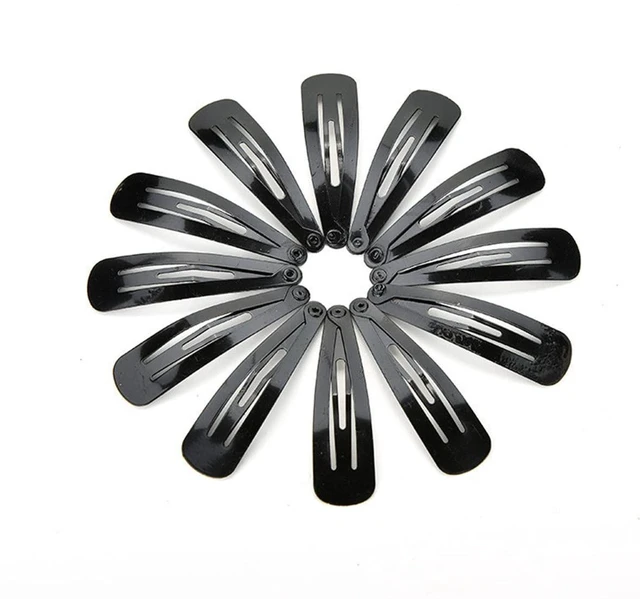 Alt view image 3 of 4 - Black Snap Hair Clips, 12 Pcs Hair Barrettes for Women, 2 Inch | Non-slip Metal Hair Barrette Accessories for Girls, Women, Kids Teens or Toddlers