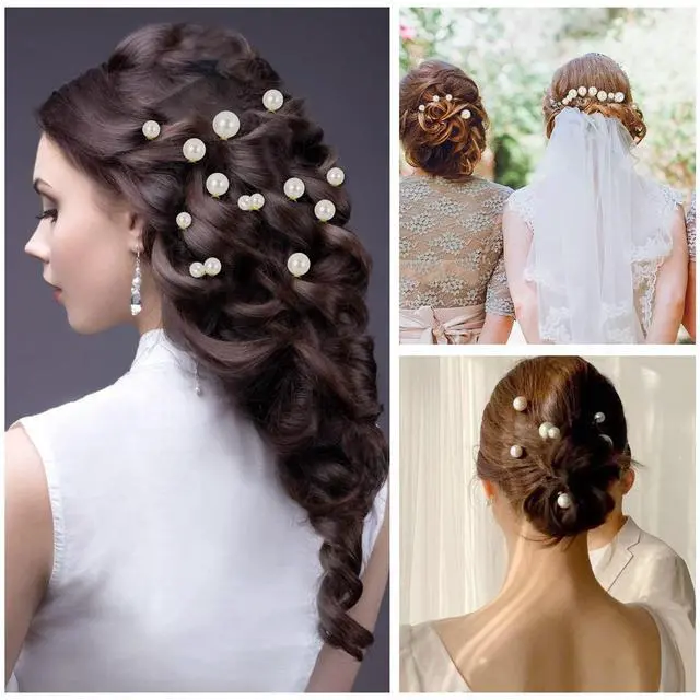 Alt view image 5 of 7 - Pearl Hair Pins, 36 Pcs Bridal Hair Clips For Wedding Women | 6 Pearl Sizes, Faux Pearl And Metal, U-Shaped Pins, Lightweight Hold, For Weddings, Prom And Parties