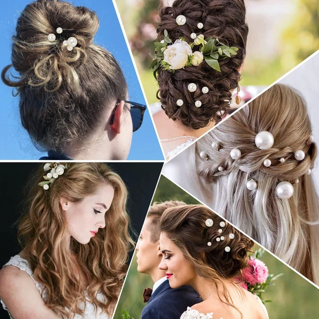 Alt view image 7 of 7 - Pearl Hair Pins, 36 Pcs Bridal Hair Clips For Wedding Women | 6 Pearl Sizes, Faux Pearl And Metal, U-Shaped Pins, Lightweight Hold, For Weddings, Prom And Parties