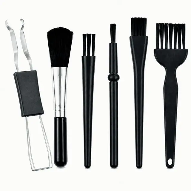 Main image of 6-Piece Keyboard Cleaning Kit with Keycap and Switch Puller, ESD Brushes | 5 Anti-Static Brushes for Mechanical Keyboards and Electronics | Remove Keycaps, Hot-Swap Switches and Hidden Debris