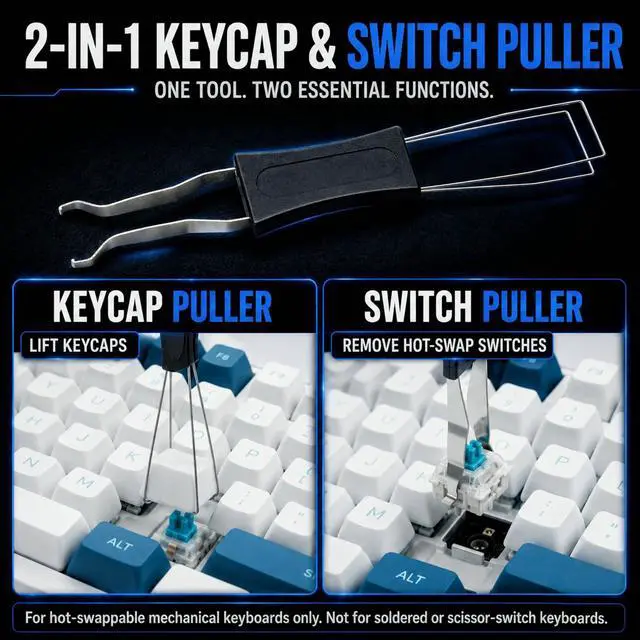 Alt view image 3 of 7 - 6-Piece Keyboard Cleaning Kit with Keycap and Switch Puller, ESD Brushes | 5 Anti-Static Brushes for Mechanical Keyboards and Electronics | Remove Keycaps, Hot-Swap Switches and Hidden Debris