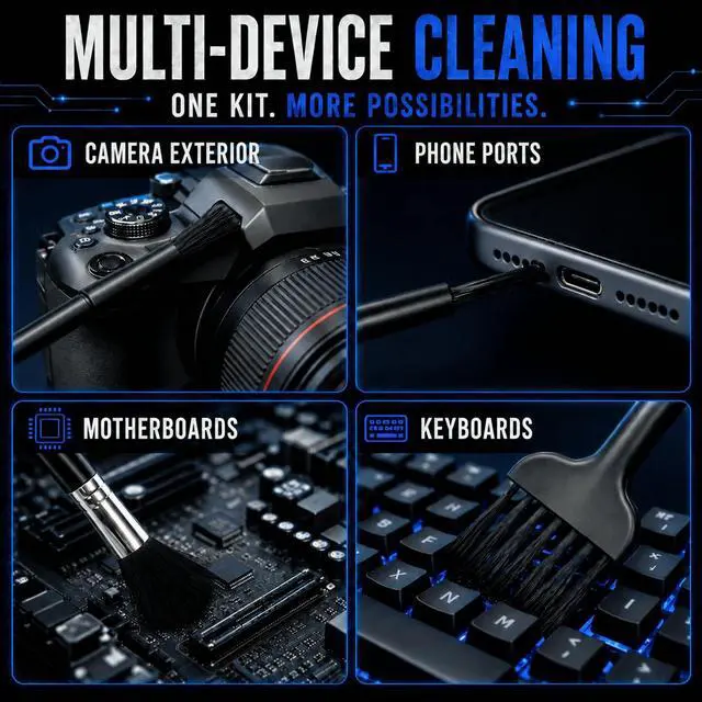 Alt view image 6 of 7 - 6-Piece Keyboard Cleaning Kit with Keycap and Switch Puller, ESD Brushes | 5 Anti-Static Brushes for Mechanical Keyboards and Electronics | Remove Keycaps, Hot-Swap Switches and Hidden Debris