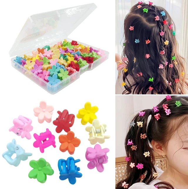 Main image of 50Pcs Mini Flower Hair Clip Colorful Mini Hair Claw Baby Hair Clips Toddler Hair Clips Girls Decorative Bun Tiny hair clips, Assorted Colors (Floral)