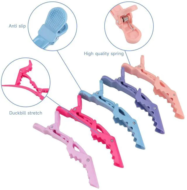 Alt view image 3 of 7 - Plastic Non Slip Hair Clips for Women, Professional Alligator Hair Clips, Hair Styling Clips Sectioning Clips of Hair Salon (10PCS Macaroon)
