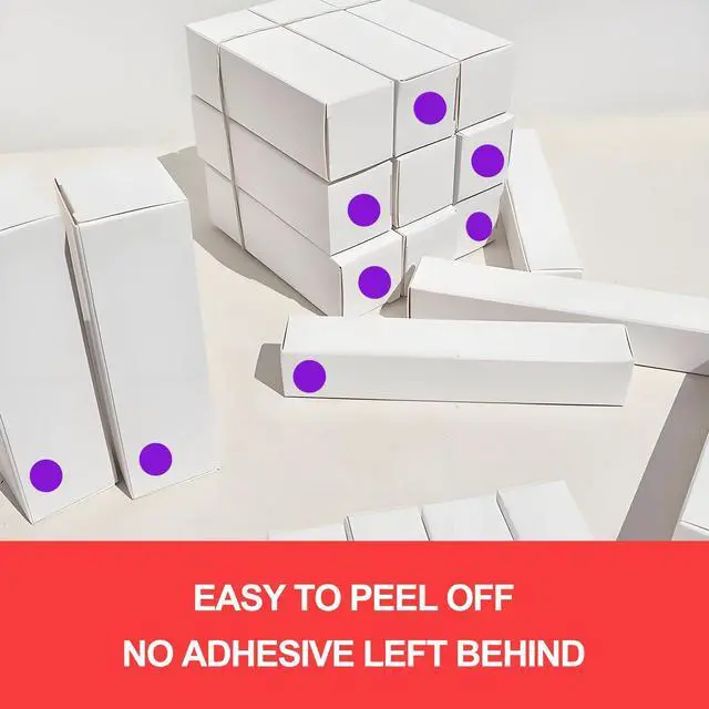 Alt view image 2 of 7 - 1000 Pcs Purple Round Stickers 1/2 Inch Color Circle Dot Stickers Small Code Labels for Office Shop Yard Sale Home Classroom Marking (Purple)