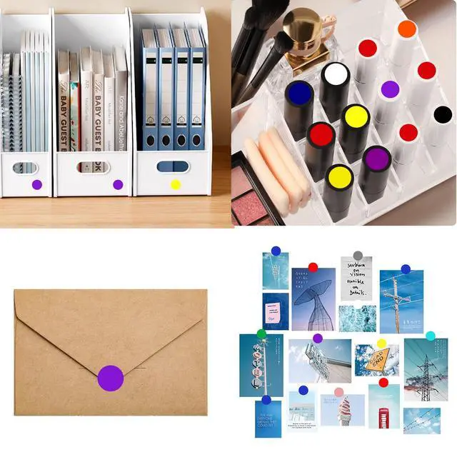 Alt view image 5 of 7 - 1000 Pcs Purple Round Stickers 1/2 Inch Color Circle Dot Stickers Small Code Labels for Office Shop Yard Sale Home Classroom Marking (Purple)