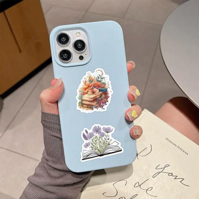 Alt view image 7 of 7 - 60 Pcs World Book Day Floral Book Stickers - Waterproof Vinyl Book & Flower Stickers for Skateboard, Laptop, Fridge, Phone & Luggage (Watercolor Book Designs)(Flower Book-60)
