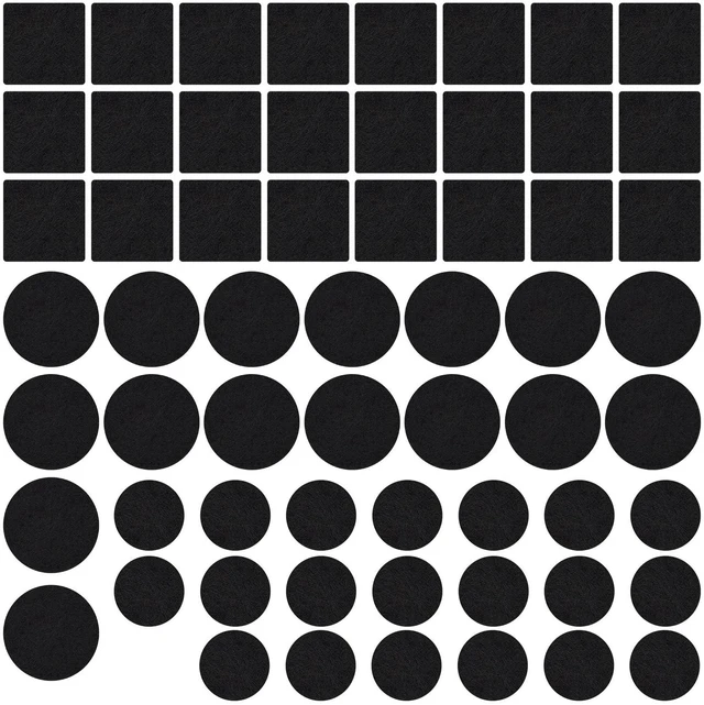 Main image of 60 Pack Felt Furniture Pads for Hardwood Floors Self Adhesive Chair Leg Floor Protectors, Round & Square Felt Pads for Furniture Legs, (60PCS Black)
