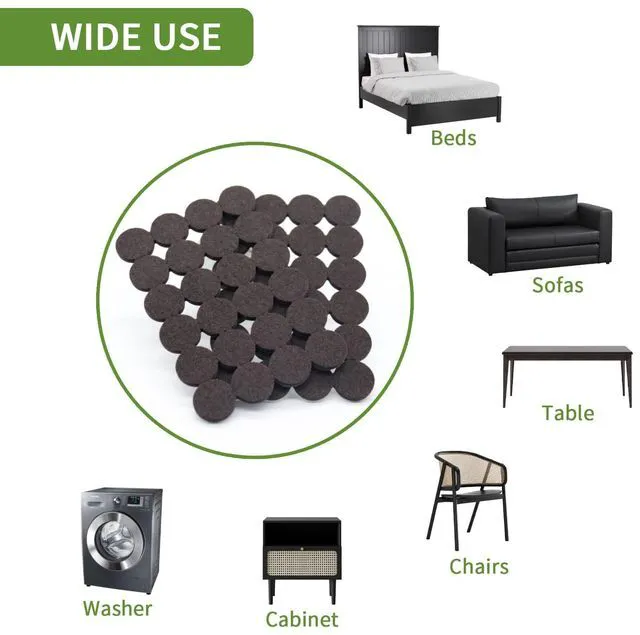 Alt view image 7 of 7 - Felt Furniture Pads for Hardwood Floors 48 PCS, 1" Round, Brown | Chair Leg Floor Protectors, Felt Pads for Furniture, Floor Protectors for Hardwood Floors, Felt Pads for Chair Legs