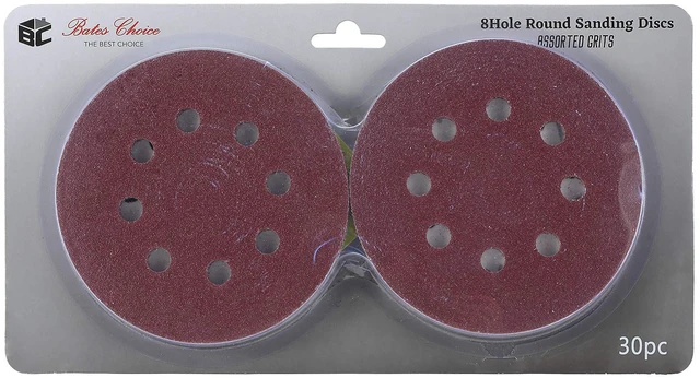 Alt view image 6 of 7 - Sanding Discs, 5 Inch, 30 Pack, Assorted Grits 40 80 120 220 320 600 | Round Sandpaper Discs for Sanding Wood, Metal, Furniture, Surface Preparation & Finishing Work