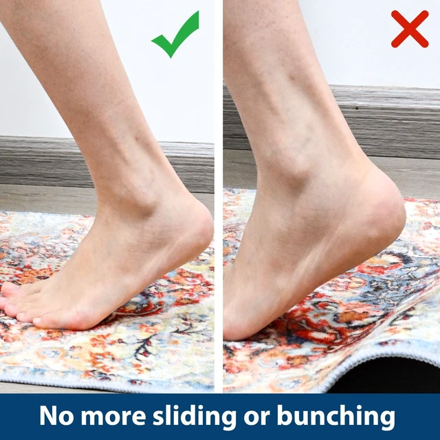 Alt view image 3 of 7 - Non Slip Rug Pads for Hardwood Floors, 2x4 Rug Pad Gripper for Area Rugs, Under Carpet Anti Skid Mat, Black, Keep Your Rugs Safe and in Place
