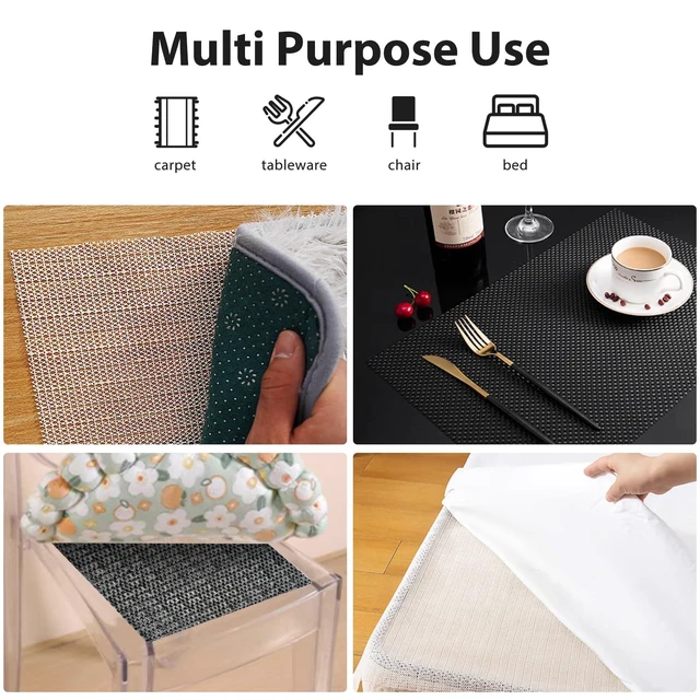 Alt view image 7 of 7 - Non Slip Rug Pads for Hardwood Floors, 2x4 Rug Pad Gripper for Area Rugs, Under Carpet Anti Skid Mat, Black, Keep Your Rugs Safe and in Place
