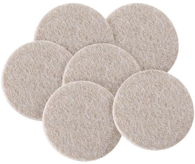 Main image of Heavy Duty 2 Inch Felt Furniture Pads to Protect Hardwood Floors from Scratches, Linen, 6 Count