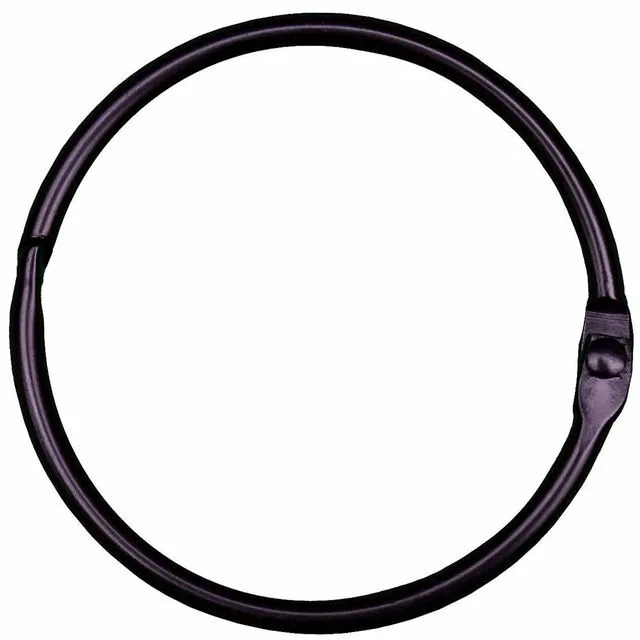 Main image of Black Shower Curtain Rings 2 Inch (12 Pack) Metal Round Ring Rustproof for Bathroom Rod