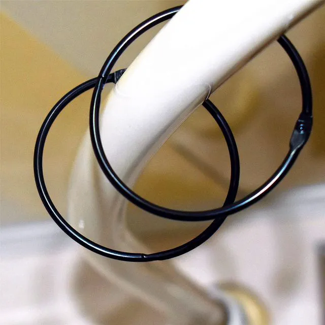 Alt view image 3 of 5 - Black Shower Curtain Rings 2 Inch (12 Pack) Metal Round Ring Rustproof for Bathroom Rod