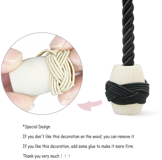 Alt view image 3 of 6 - Curtain Tiebacks Magnetic Rope Tie Backs Handmade Curtains Holders for Drapes Outdoor Decorative Window Holdbacks, Black 2Pack