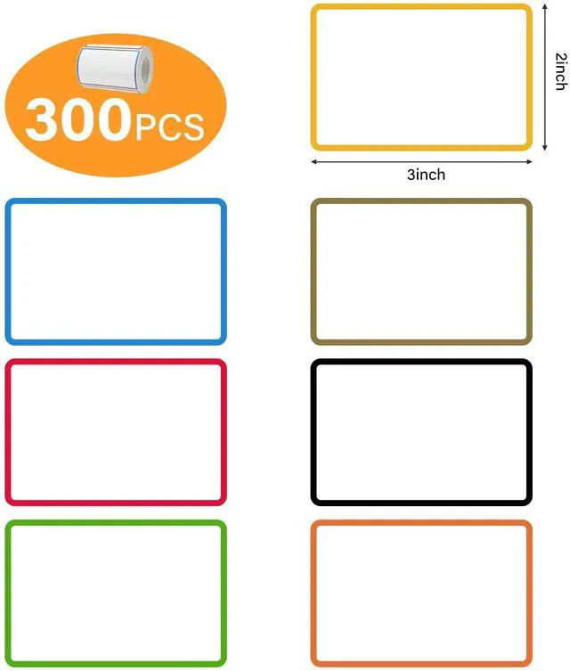 Alt view image 2 of 7 - 300 Pcs 2×3 Inch Blank Removable Freezer Labels, Waterproof, Oil & Tear Resistant, No Residue Writable Stickers for Food Containers, Jars, Pantry and Meal Prep (Bright)
