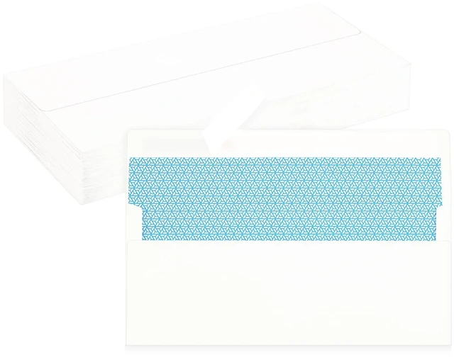 Main image of 50 Pack #10 White Envelopes Letter Size Self-Seal for Business | Security Mailing Envelopes, 4 1/8 x 9 1/2 Inch, for Checks, Invoices, Statements, Birthday, Graduation & Wedding
