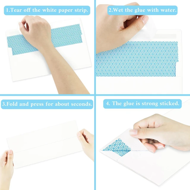 Alt view image 2 of 7 - 50 Pack #10 White Envelopes Letter Size Self-Seal for Business | Security Mailing Envelopes, 4 1/8 x 9 1/2 Inch, for Checks, Invoices, Statements, Birthday, Graduation & Wedding