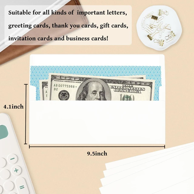 Alt view image 3 of 7 - 50 Pack #10 White Envelopes Letter Size Self-Seal for Business | Security Mailing Envelopes, 4 1/8 x 9 1/2 Inch, for Checks, Invoices, Statements, Birthday, Graduation & Wedding