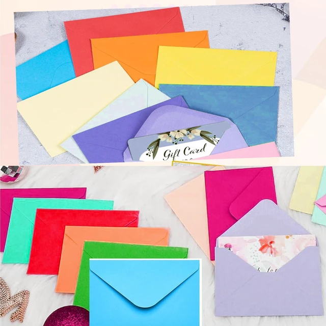 Alt view image 5 of 5 - 10 Pack Gift Card Envelopes 4 x 2.7in, 5 Colors Assorted Mini Envelopes for Gift Card Business Cards,Colorful Tiny Pocket Envelope For Business Card (10, orange,yellow,blue,green,pink)