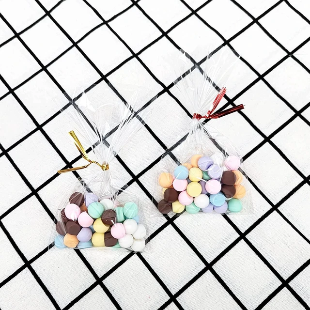 Alt view image 6 of 7 - 100PCS Cellophane Bags Clear Plastic Cello Bags 4x6 with 4" Twist Ties 5 Mix Colors - 1.4 mils Thick OPP Treat Bags for Gift Wrapping Packaging Decorations Storage (4'' x 6'')