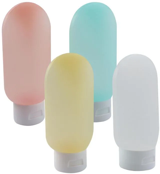 Main image of 4pcs 60ml Travel Bottles, Containers for Toiletries | Transparent Color, Leakproof, Squeezable, Refillable Containers, For Shampoo & Lotion