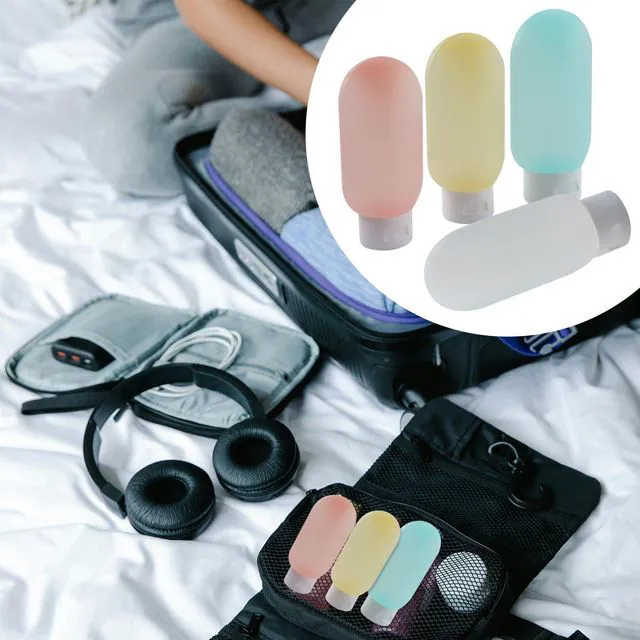 Alt view image 7 of 7 - 4pcs 60ml Travel Bottles, Containers for Toiletries | Transparent Color, Leakproof, Squeezable, Refillable Containers, For Shampoo & Lotion