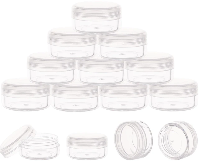 Main image of 10 Gram Containers with Lids, Sample Containers, 10 Pack BPA Free Clear | Leakproof Screw Lids, Reusable Small Plastic Containers with Lids, Sample Jars for Cream, Lotion, Lip Balm, Powder, Travel
