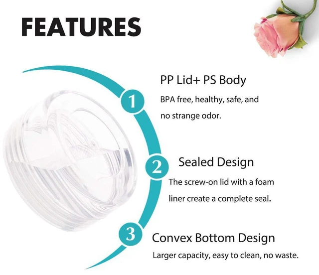 Alt view image 4 of 7 - 10 Gram Containers with Lids, Sample Containers, 10 Pack BPA Free Clear | Leakproof Screw Lids, Reusable Small Plastic Containers with Lids, Sample Jars for Cream, Lotion, Lip Balm, Powder, Travel