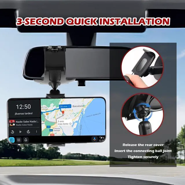 Alt view image 5 of 7 - 360° Rotatable Dashboard Phone Holder for Car,2026 Upgraded Car Phone Holder Fit for Dashboard/Sun Visor/Rearview Mirror,Universal 4-7 inch Dash Phones Holders for Cars