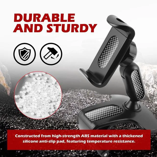 Alt view image 6 of 7 - 360° Rotatable Dashboard Phone Holder for Car,2026 Upgraded Car Phone Holder Fit for Dashboard/Sun Visor/Rearview Mirror,Universal 4-7 inch Dash Phones Holders for Cars