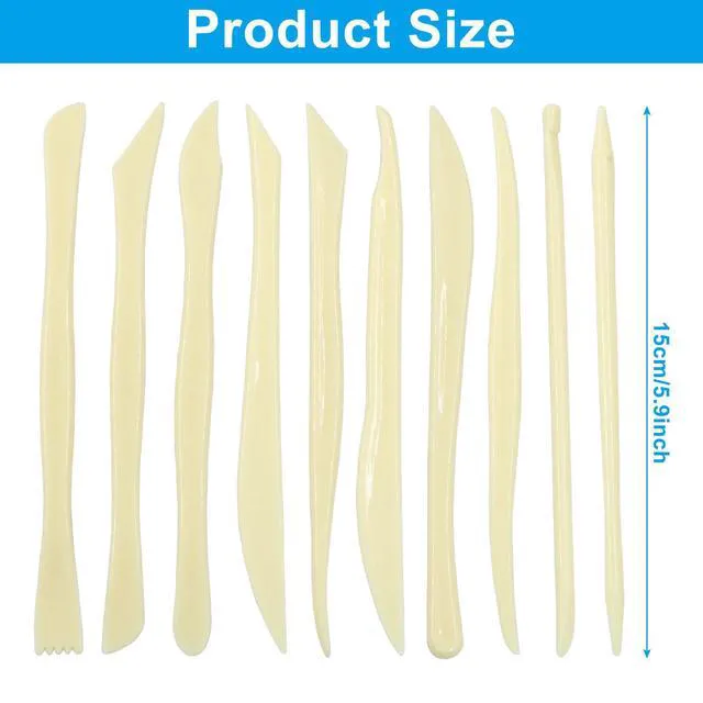 Alt view image 3 of 5 - 10Pcs Double Ended Clay Sculpting Tools, Plastic | Clay Modeling Tools, For Carving, Smoothing, Shaping