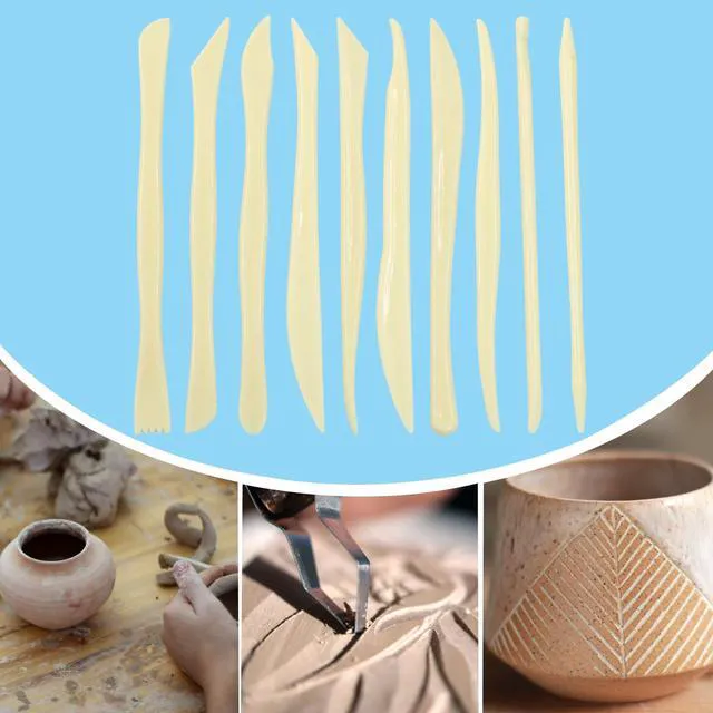 Alt view image 4 of 5 - 10Pcs Double Ended Clay Sculpting Tools, Plastic | Clay Modeling Tools, For Carving, Smoothing, Shaping