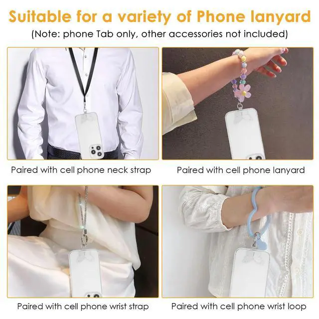 Alt view image 6 of 7 - 2 Pcs Phone Tether Tab for Smart Phone, Butterfly Metal Phone Lanyard Strap Patch Stainless Steel Patch Anti Theft Replacement for Full Phone Case