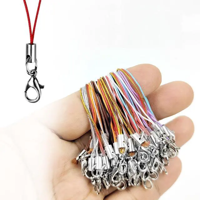 Alt view image 2 of 7 - 20 Pack Phone Charms Strap, Charm Holder, Keychain String with Lobster Clasp for Cell Phone Case, Pendant (20)