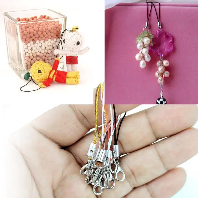 Alt view image 3 of 7 - 20 Pack Phone Charms Strap, Charm Holder, Keychain String with Lobster Clasp for Cell Phone Case, Pendant (20)
