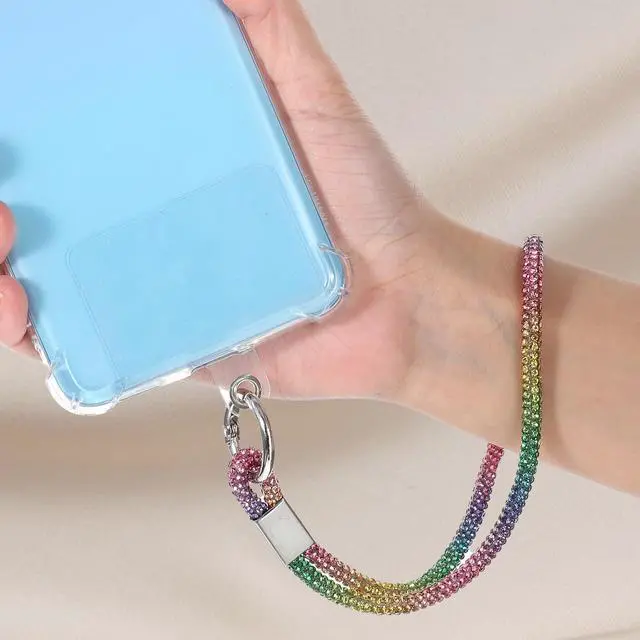 Alt view image 3 of 7 - Wrist Strap,4pcs CellPhone Lanyards for Women | Cell phone Lanyard wristlet charm for Bag Glitter Phone Strap Wrist Lanyard Multicolor Gold Silver Black