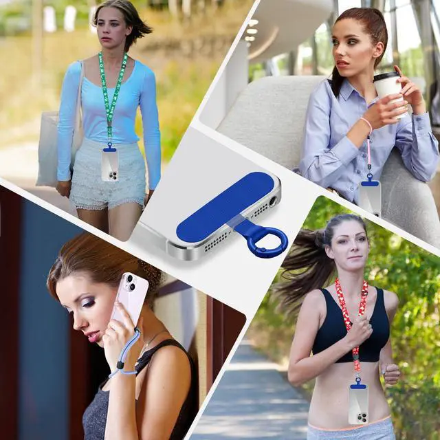 Alt view image 6 of 7 - Phone Tether Tab, 2 Pack Cell Phone Lanyard Patch Without Adhesive, Phone Strap Replacement Part for All Full Phone Cases (Royal Blue)