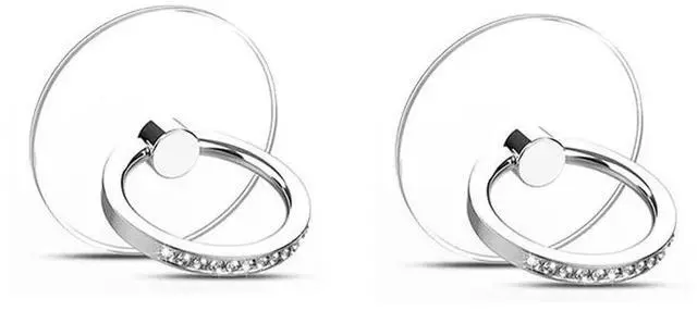 Main image of Cell Phone Ring Stand Holder2Pcs Transparent Finger Ring Kickstand360 Degree Rotation Hand Phone Ring Grip for All Mobile Phone(Round)