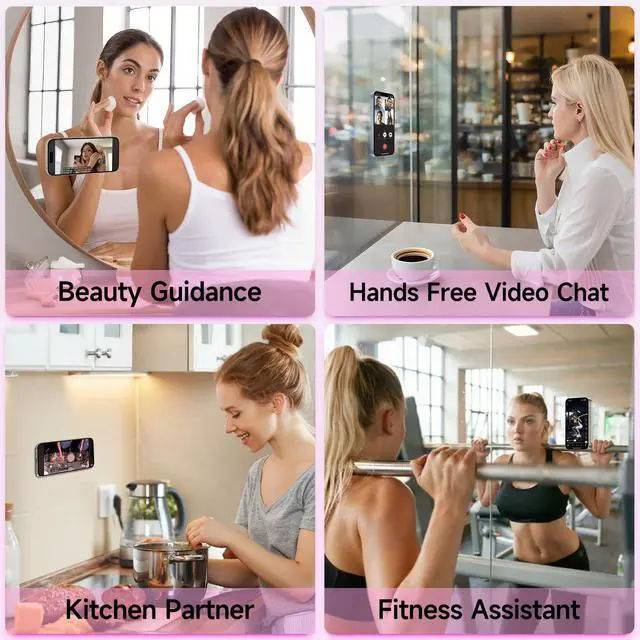 Alt view image 6 of 6 - 4Pack Silicone Suction Phone Case Mount, Silicon Adhesive Smartphones Stand Sticky, Hands-Free Phone Accessories Holder for Selfies and Videos (Black & White & Translucent & Light Pink)