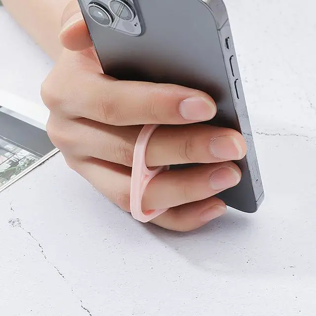 Alt view image 5 of 5 - Finger Phone Holder, 10 Pcs Random Color Plastic 2 Holes Little Finger and Ring Finger Grip Strap Holder for Hand (10)