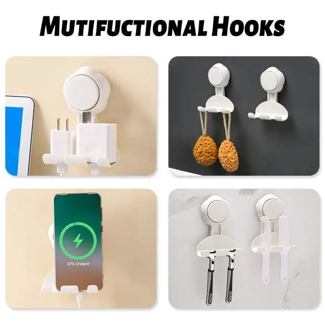 Alt view image 5 of 7 - Shower Hooks for Inside Shower,Shower Razor Holder for Shower Suction Cup