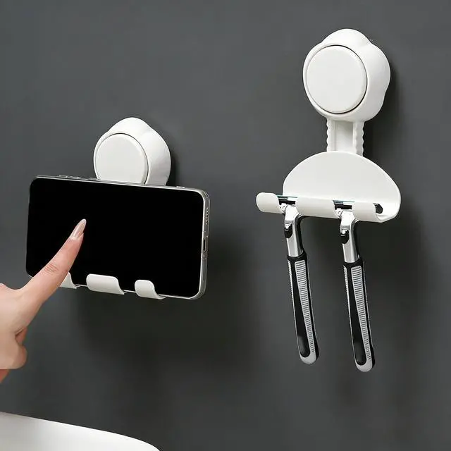 Alt view image 7 of 7 - Shower Hooks for Inside Shower,Shower Razor Holder for Shower Suction Cup