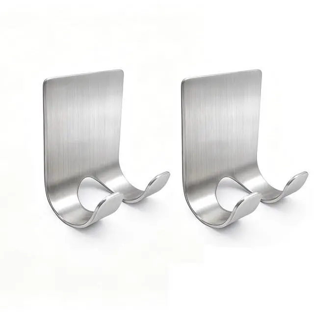 Main image of Razor Holder Shaver Hook Hanger Stand(2 Pack)Self Adhesive Stainless Steel Heavy Duty Utility Storage Hook,Shower Hook for Razor,Bathroom Kitchen Organizer for Plug Robe Towel Loofah Bathrobe Coat