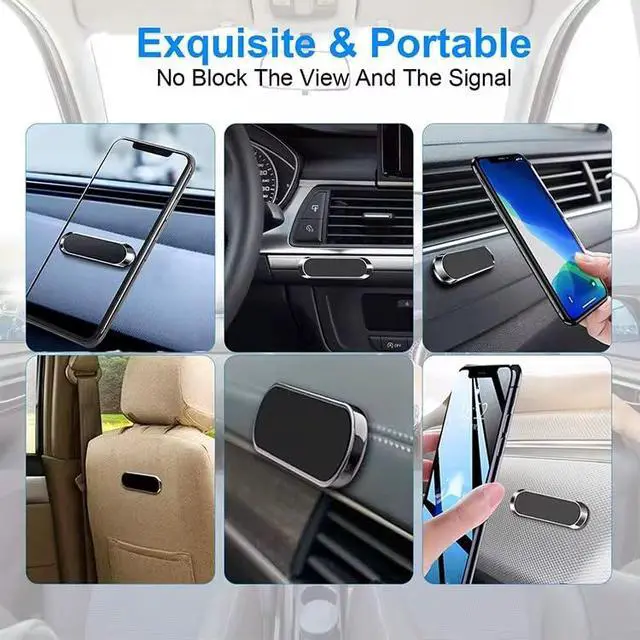 Alt view image 4 of 7 - 8Magnet Magnetic Car Phone Mount for Dashboard & Vent, 360° Rotating Mini Phone Holder with VHB Adhesive, Universal MagSafeCompatible Car Mount for iPhone 15/14/13/12 & Android Smartphones