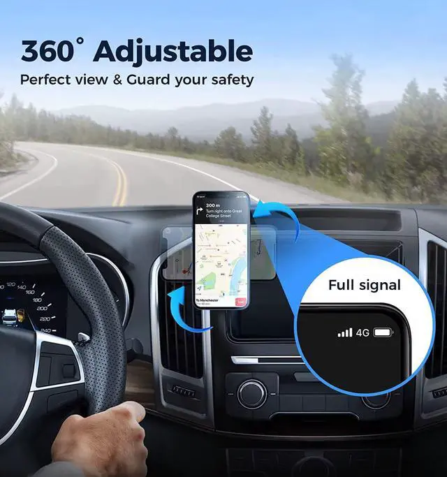 Alt view image 6 of 7 - 8Magnet Magnetic Car Phone Mount for Dashboard & Vent, 360° Rotating Mini Phone Holder with VHB Adhesive, Universal MagSafeCompatible Car Mount for iPhone 15/14/13/12 & Android Smartphones